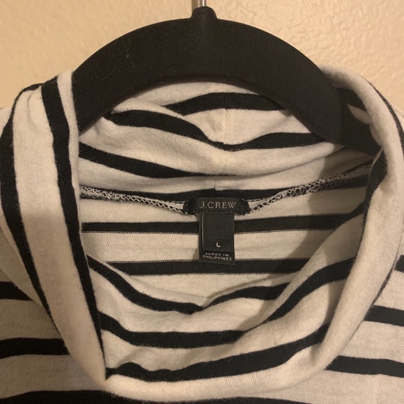 Jcrew black and white striped turtle neck top - Picture 2 of 4